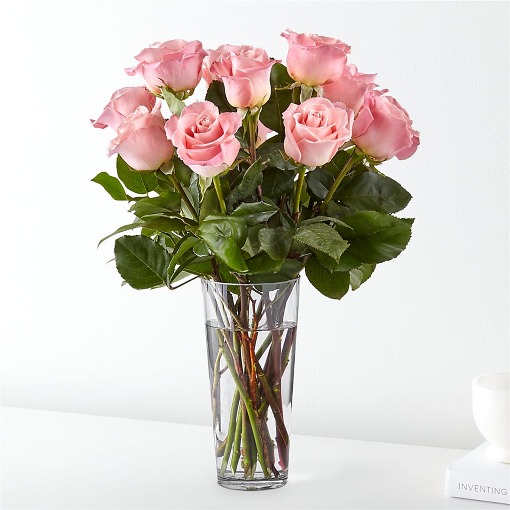 Long Stem Pink Rose Bouquet – Sunflower Florist Of Virginia Llc, Alexandria VA