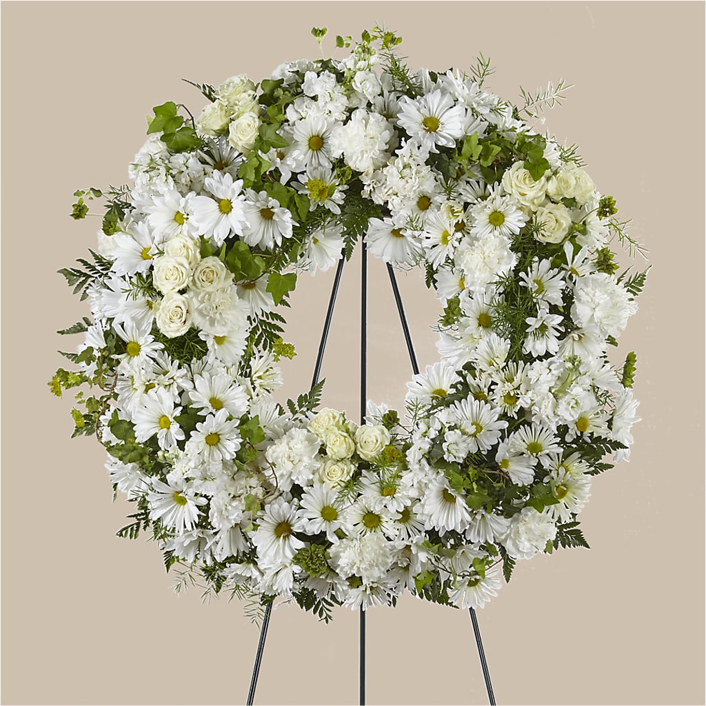 Faithful Wishes Wreath – Sunflower Florist Of Virginia Llc, Alexandria VA