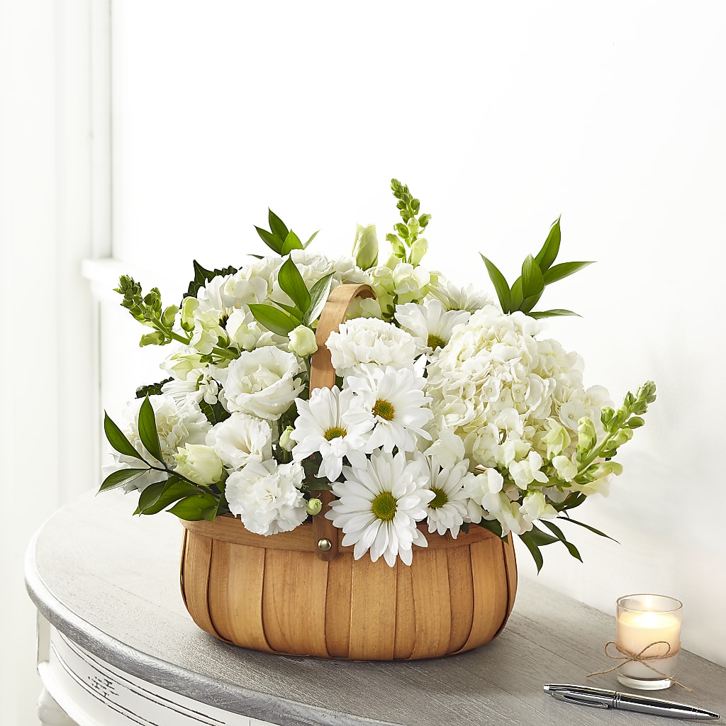 Pure Ivory Basket – Sunflower Florist Of Virginia Llc, Alexandria VA