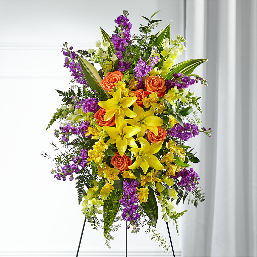 Thoughtful Prayers Standing Spray – Sunflower Florist Of Virginia Llc, Alexandria VA