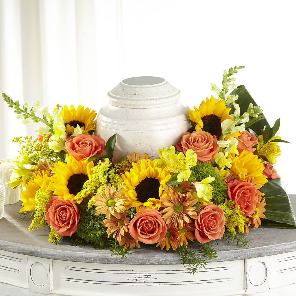 Faithful Sunflower Cremation Adornment – Sunflower Florist Of Virginia Llc, Alexandria VA