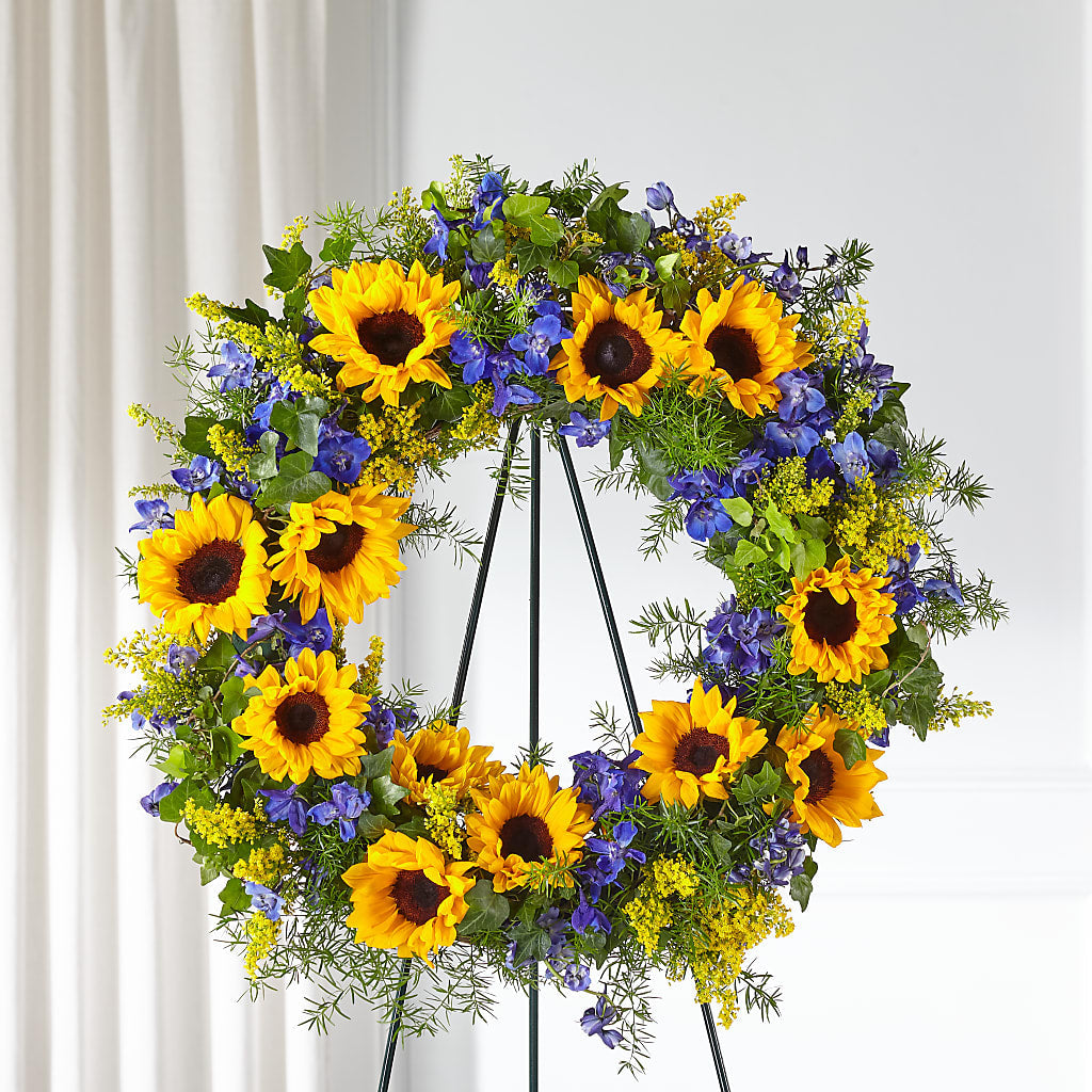 Bright Rays Wreath – Sunflower Florist Of Virginia Llc, Alexandria VA