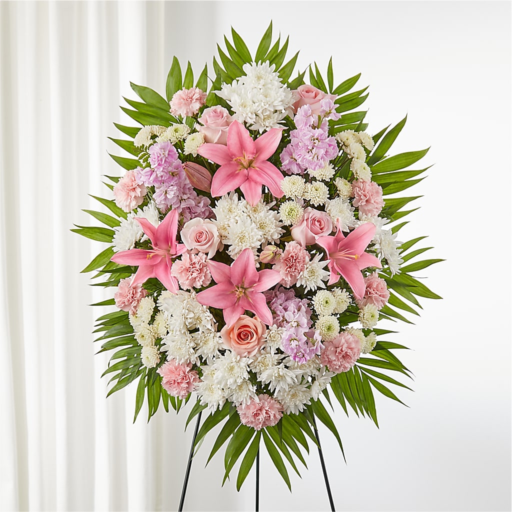 Offering Solace Standing Spray – Sunflower Florist Of Virginia Llc, Alexandria VA