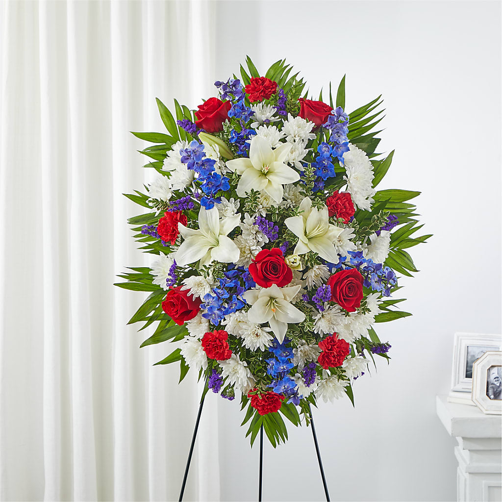 Cherished Service Standing Spray – Sunflower Florist Of Virginia Llc, Alexandria VA