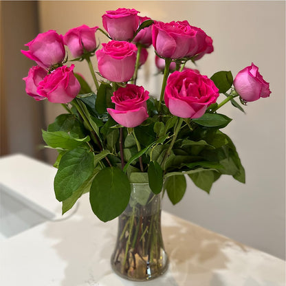 Long Stem Pink Rose Bouquet –  Sunflower Florist Of Virginia Llc, Alexandria VA