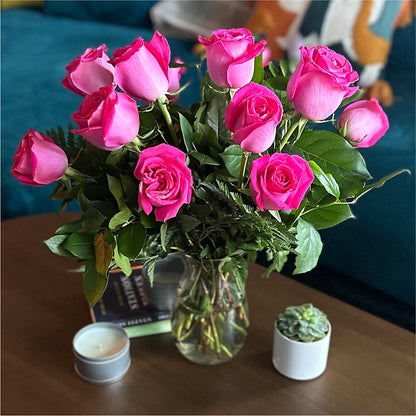 Long Stem Pink Rose Bouquet –  Sunflower Florist Of Virginia Llc, Alexandria VA