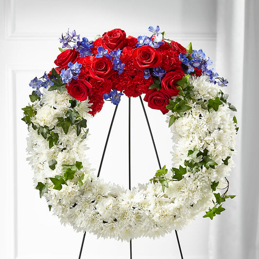 Patriotic Passion Wreath –  Sunflower Florist Of Virginia Llc, Alexandria VA