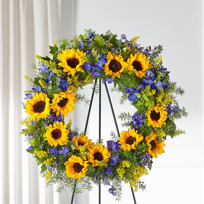 Bright Rays Wreath –  Sunflower Florist Of Virginia Llc, Alexandria VA